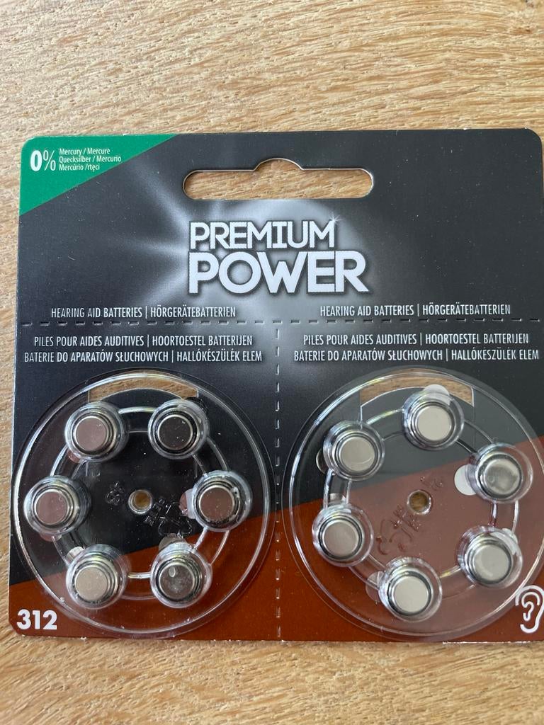 Premium Power Hoortoestel Batterijen 312 (60 stuks), Ophalen of Verzenden, Nieuw
