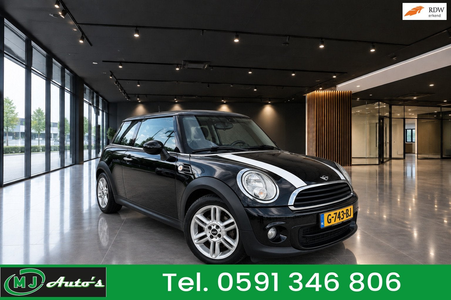 Mini Mini 1.6 ONE CHILI BJ012 ( NW-KOPPELING ) TOP, Auto's, Voorwielaandrijving, Euro 5, Zwart, 4 cilinders
