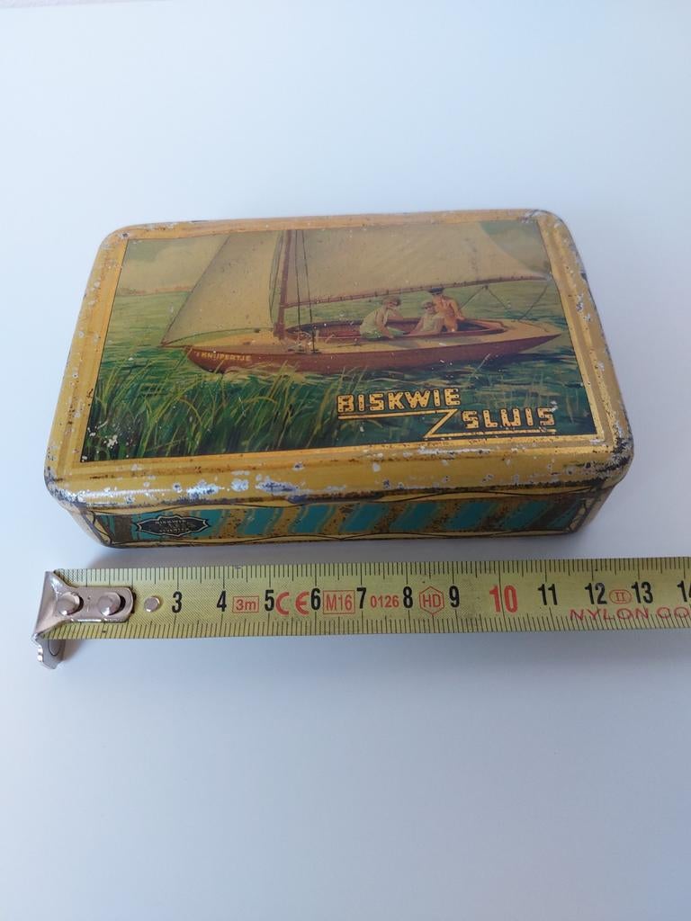 Oud blikje Biskwie Z. Sluis Deventer Holland, Verzamelen, Blikken, Ophalen of Verzenden, Gebruikt, Koek(jes), Overige merken