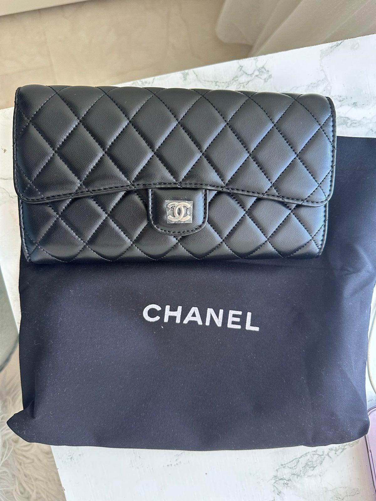 Zwarte Wallet on Chain, Ophalen of Verzenden, Nieuw, Zwart, Schoudertasje
