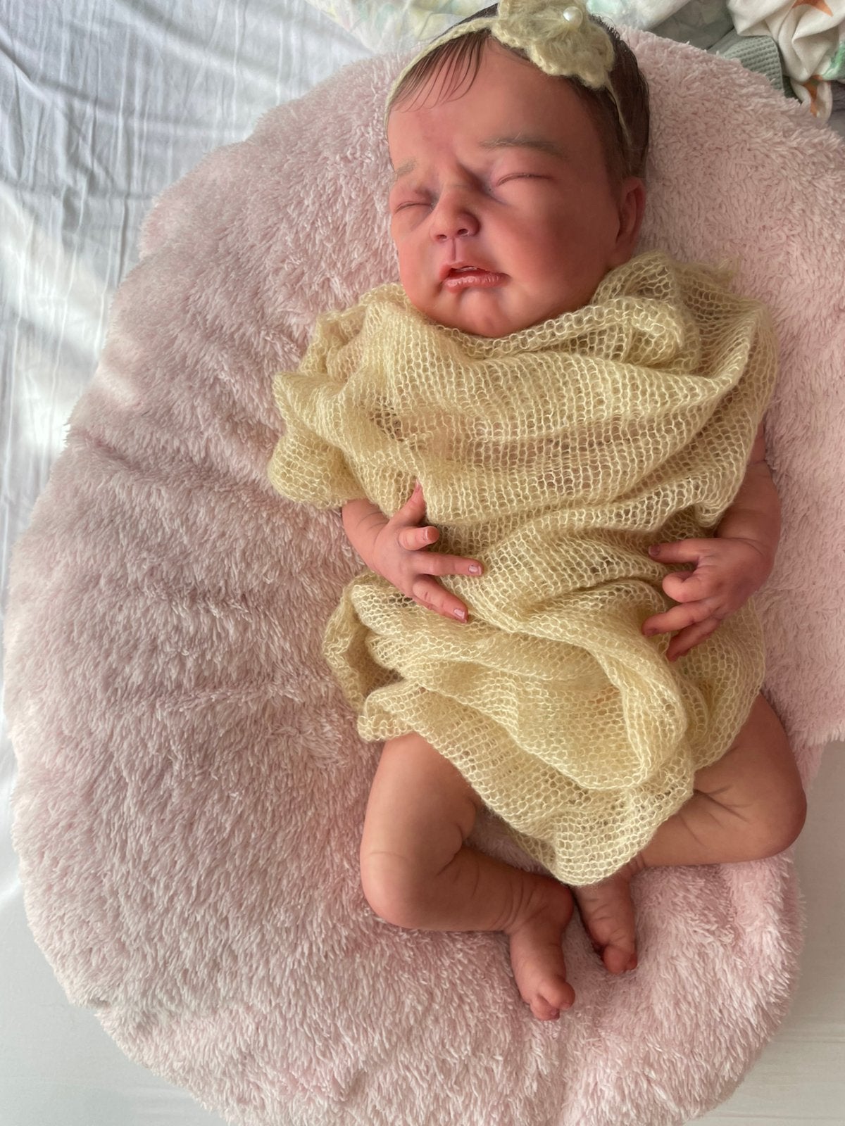 Reborn baby lucia van adrie stoete, Verzamelen, Ophalen of Verzenden, Nieuw, Babypop, Levensecht of Reborn