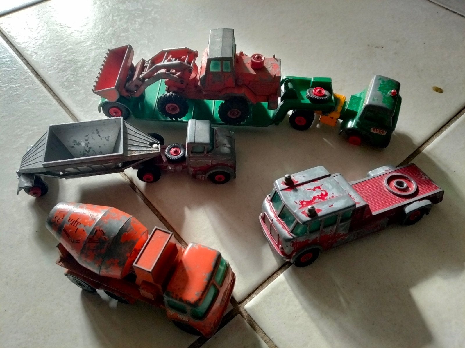 5x  Matchbox lesney trucks / grondverzet, Ophalen of Verzenden, Gebruikt