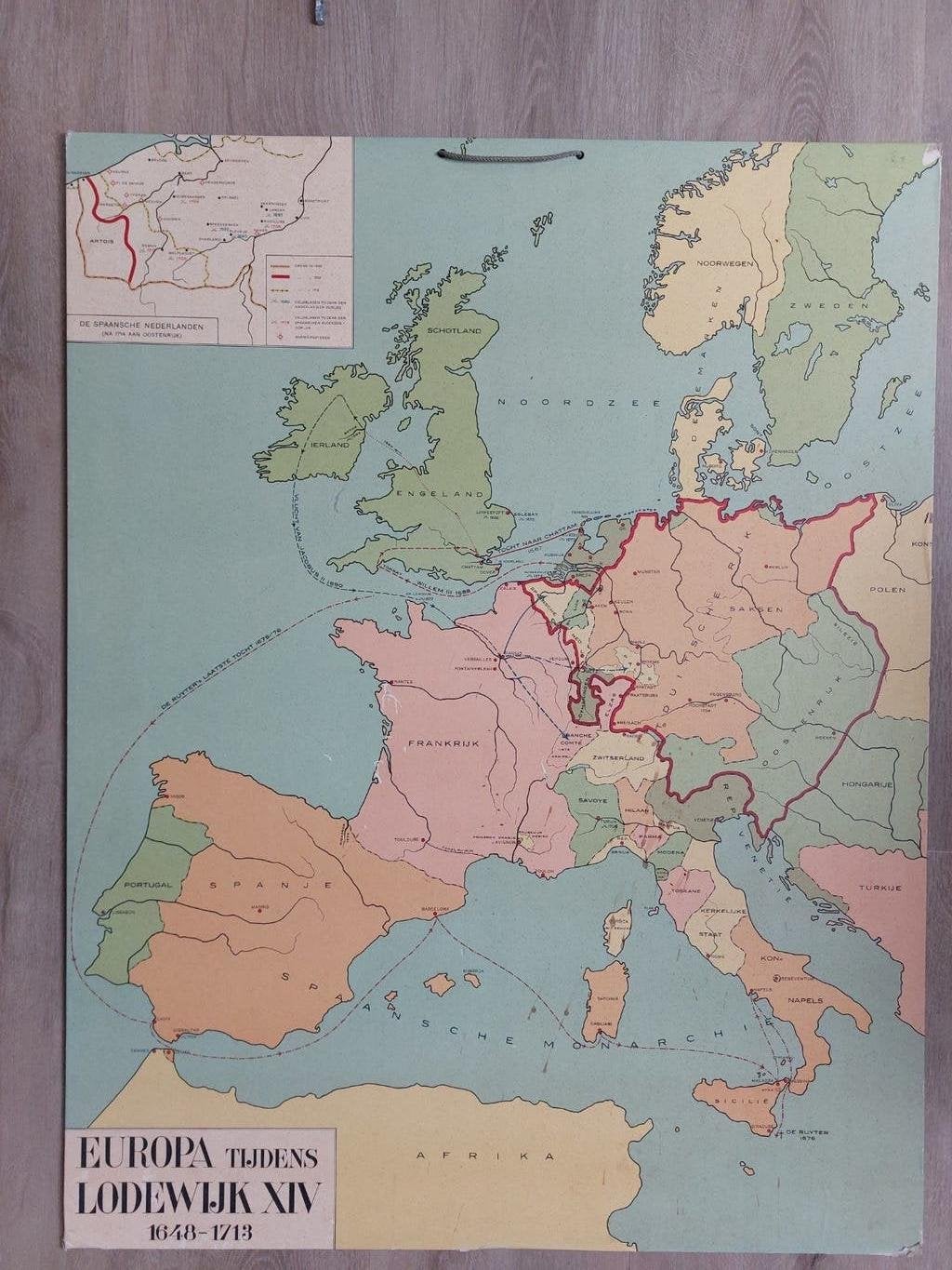 Historische kaart Europa tijdens Lodewijk XIV (ca. 75x95 cm), Europa Overig, Landkaart, 1800 tot 2000, Ophalen