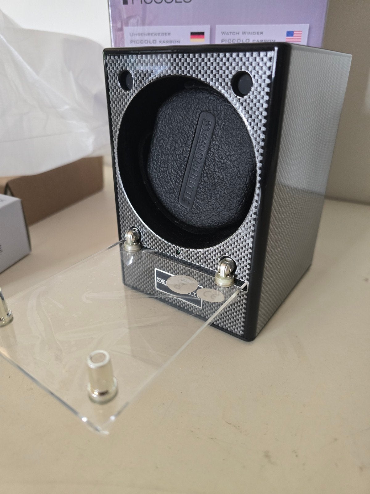 Designhütte Piccolo Carbon Watch Winder, Sieraden, Tassen en Uiterlijk, Horloges | Heren, Ophalen of Verzenden, Overige merken