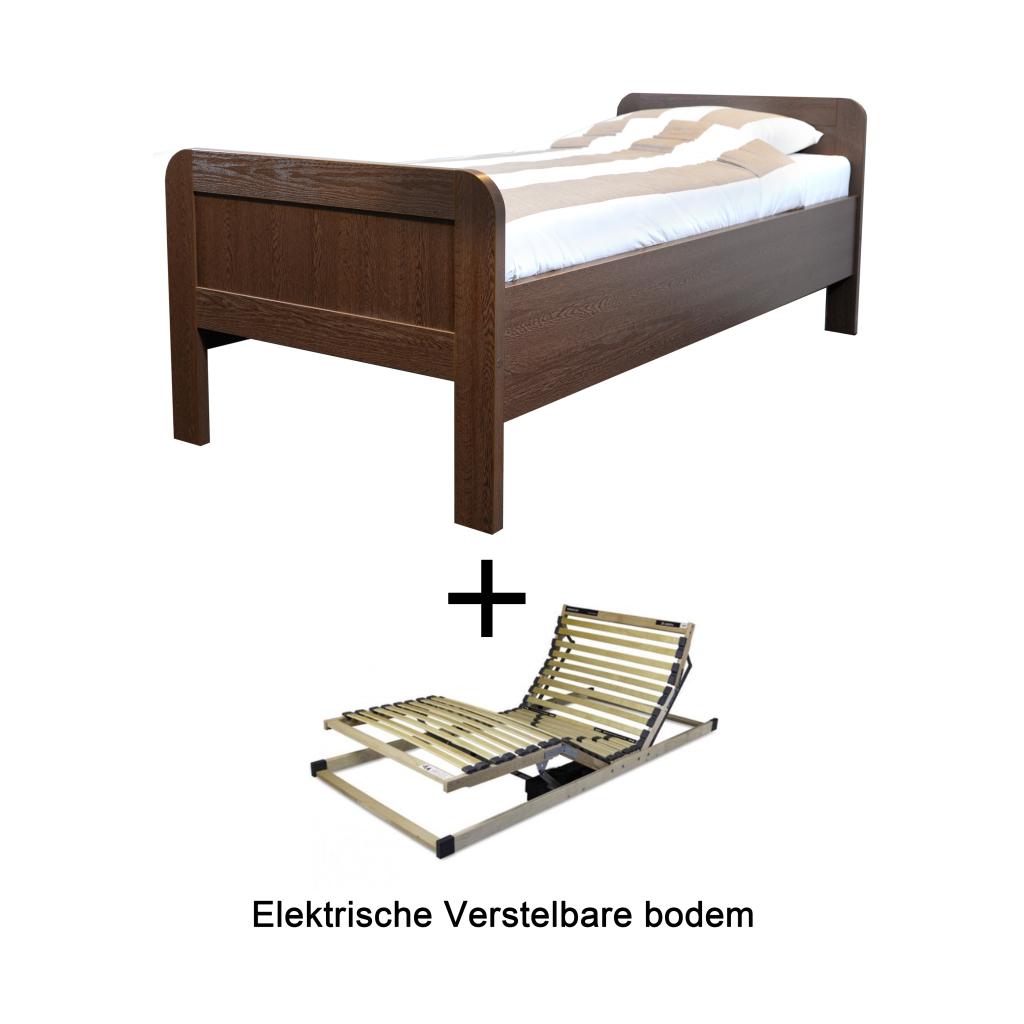 Seniorenbed John met elektrische bodem - 90x200 - Walnoot, Huis en Inrichting, Slaapkamer | Bedden, Niet ingevuld, Niet ingevuld