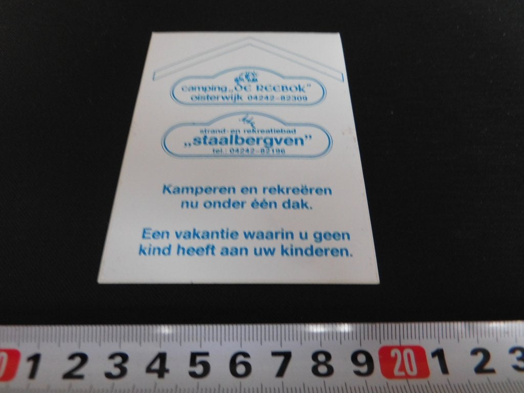 sticker Oisterwijk Camping DE REEBOK STAALBERGVEN een dak, Ophalen, Zo goed als nieuw