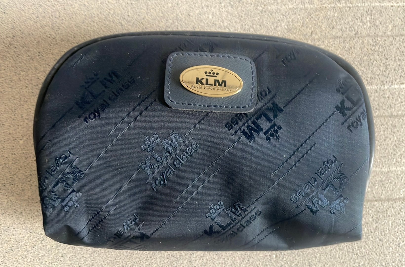 KLM Royal Dutch Airlines vintage toilettas etui blauw, Ophalen of Verzenden, Zo goed als nieuw, Overige typen