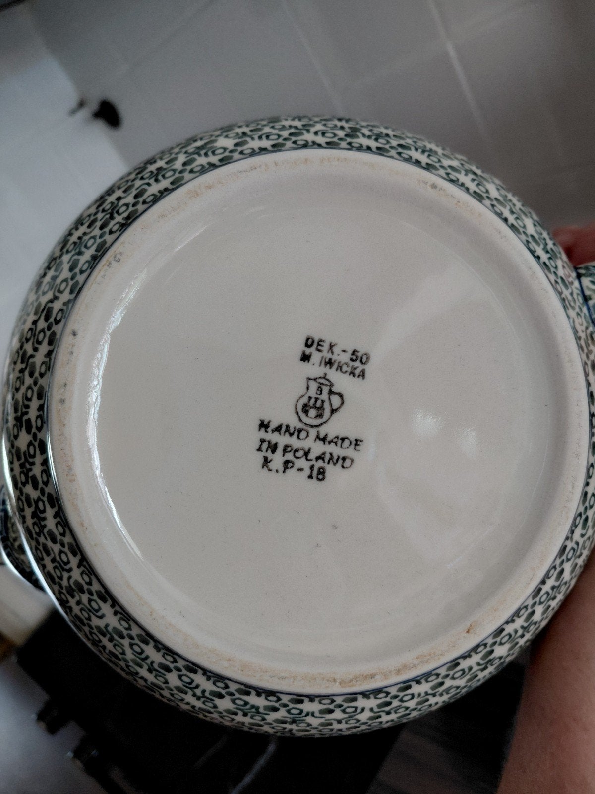 Handgemaakte Poolse theepot - 1.7 liter, Theepot/fluitketel, Ophalen of Verzenden, Zo goed als nieuw, Steen/keramiek