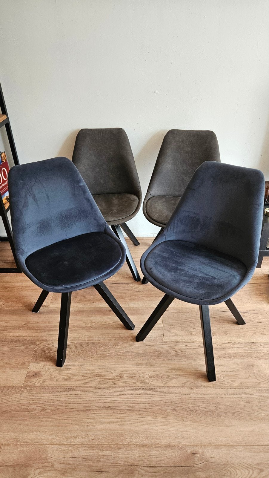 Set van 4 eetkamper stoelen, Ophalen, Gebruikt, Vier, Stof