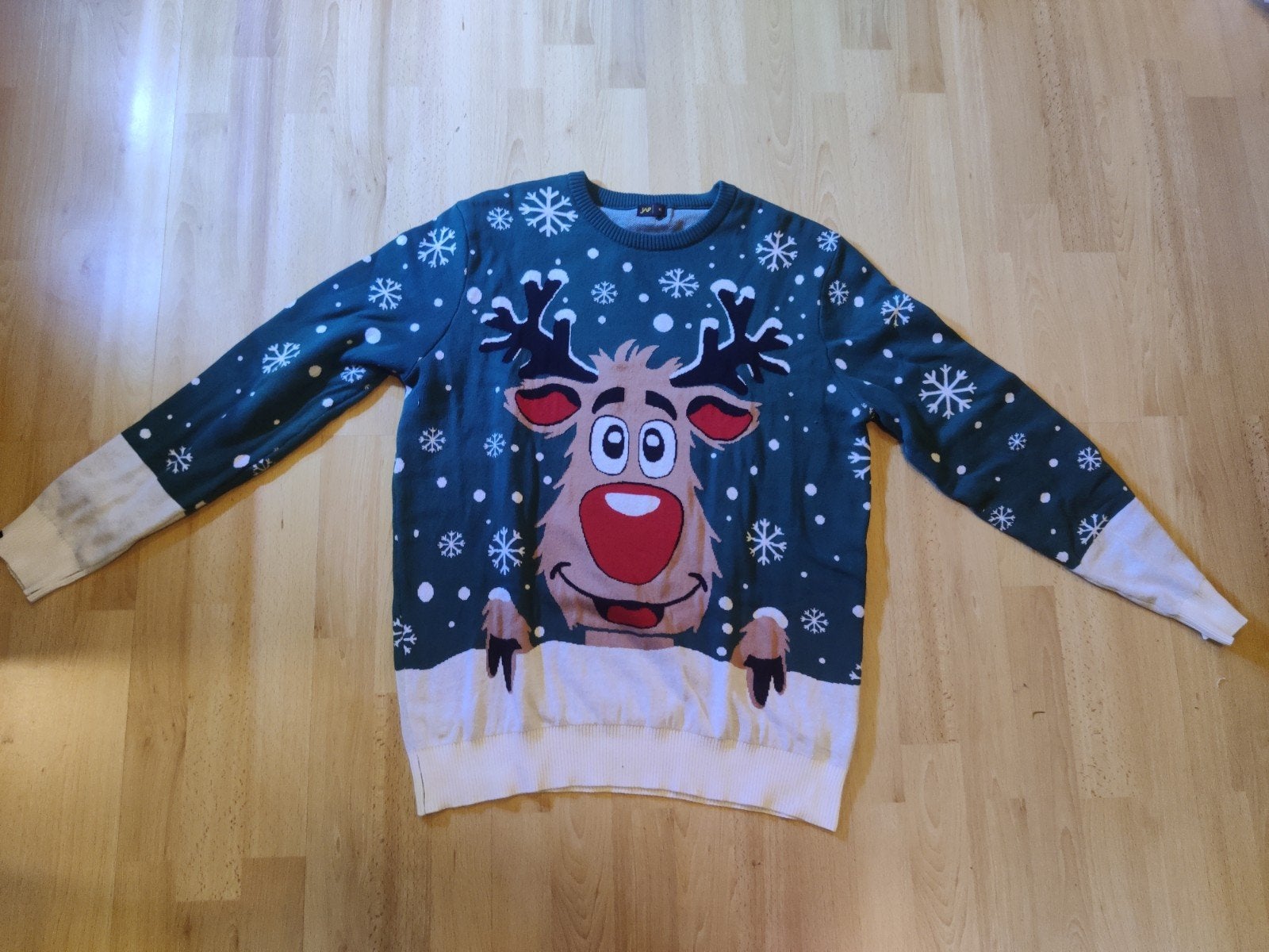 Kersttrui met Rudolf rendier - Maat XL, Ophalen of Verzenden, Gedragen, Maat 56/58 (XL), Groen