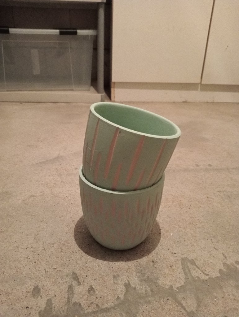 Turquoise bloempotten 12cm, Tuin en Terras, Ophalen, Rond, Zo goed als nieuw, Binnen