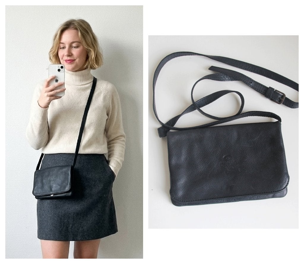 Fred de la Bretoniere - crossbody schoudertasje zwart, Overige merken, Verzenden, Zwart, Zo goed als nieuw