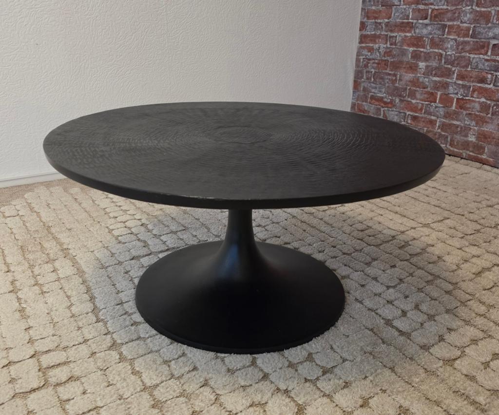 Salontafel zwart metaal van Woonexpress (nieuwprijs €200,-), Ophalen, 50 tot 100 cm, Rond, 50 tot 100 cm