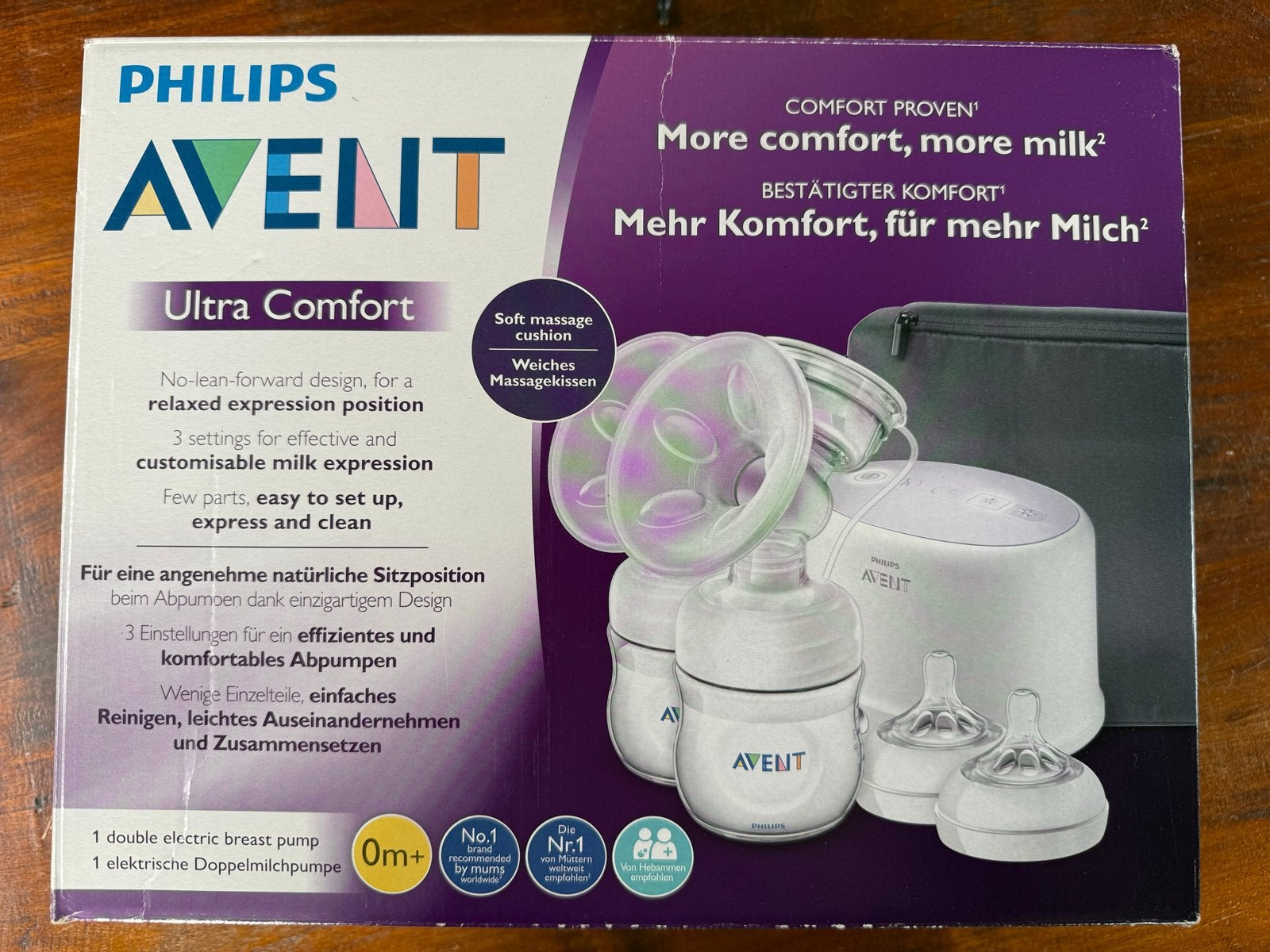 Philips Avent Ultra Comfort Dubbele Elektrische Borstkolf, Ophalen of Verzenden, Zo goed als nieuw