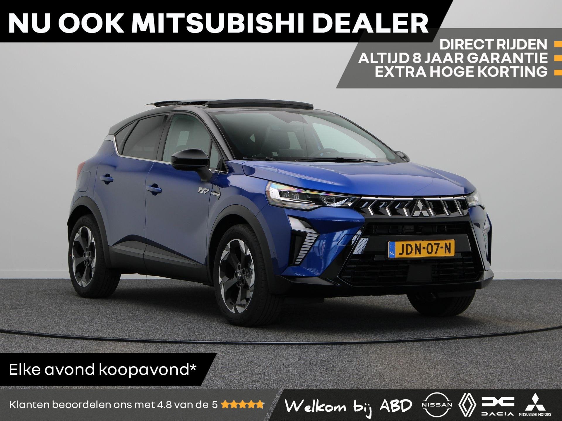 Mitsubishi ASX 160pk HEV AT Instyle | Panorama dak | Leder |, Auto's, Mitsubishi, Euro 6, 4 cilinders, 23 km/l, Bedrijf