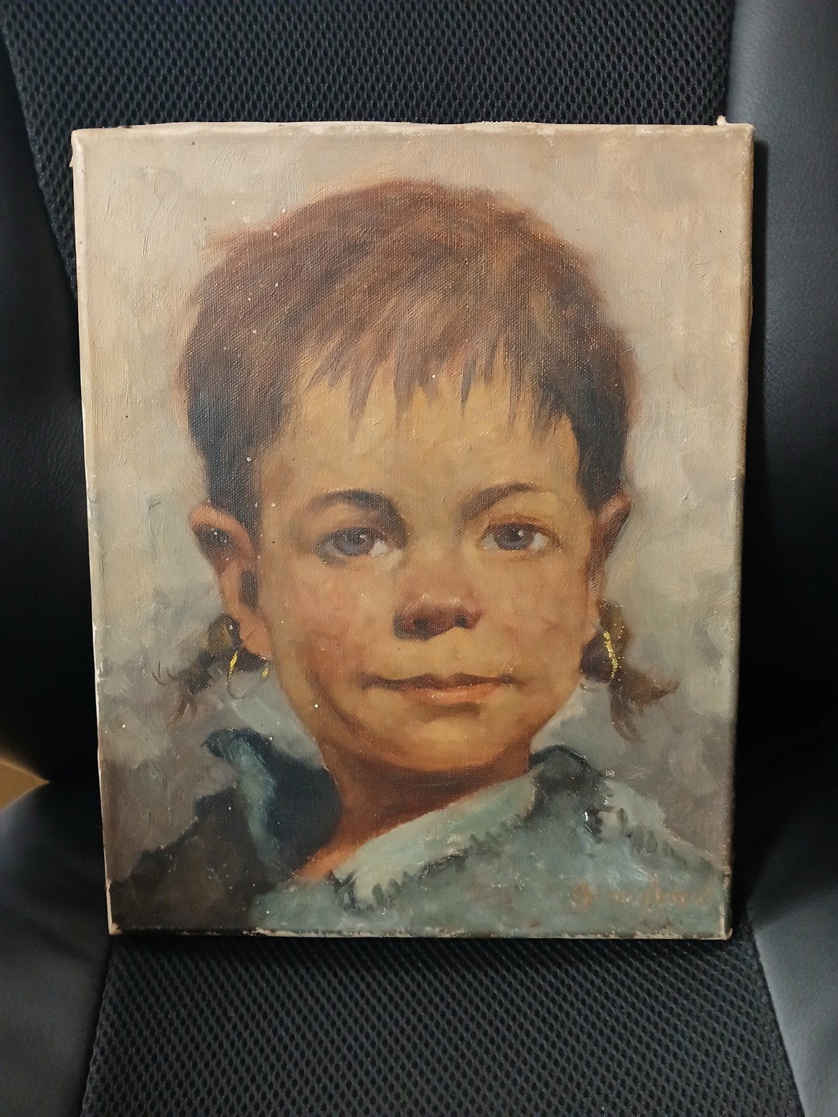 Olieverf Portret Kind J Brandsma Estafette Omrin St Anna, Antiek en Kunst, Kunst | Schilderijen | Klassiek, Origineel werk, Doek