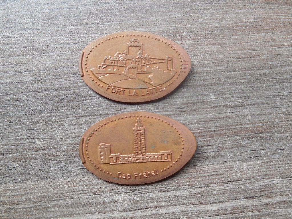 Pressed pennies Cap Fréhel en Fort La Latte Pressed penny, Ophalen of Verzenden, Overige materialen, Buitenland