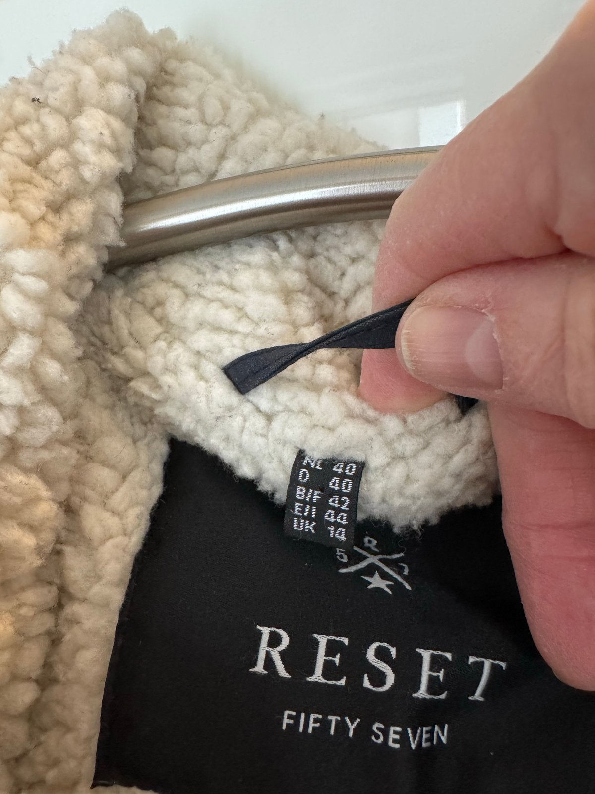 Reset winterjas met afneembare bontkraag - Maat 40, Ophalen of Verzenden, Gedragen, Maat 38/40 (M), Blauw