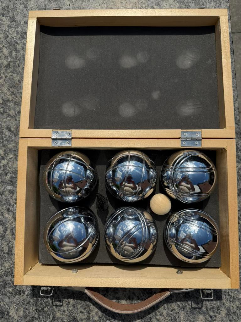 Petanque set in houten kist - NIEUW, Ophalen, Nieuw, Bal