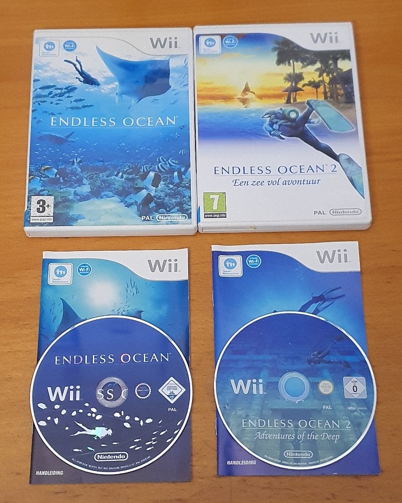Wii | Endless Ocean + Endless Ocean 2, Gebruikt, 1 speler, Ophalen of Verzenden, Vanaf 3 jaar