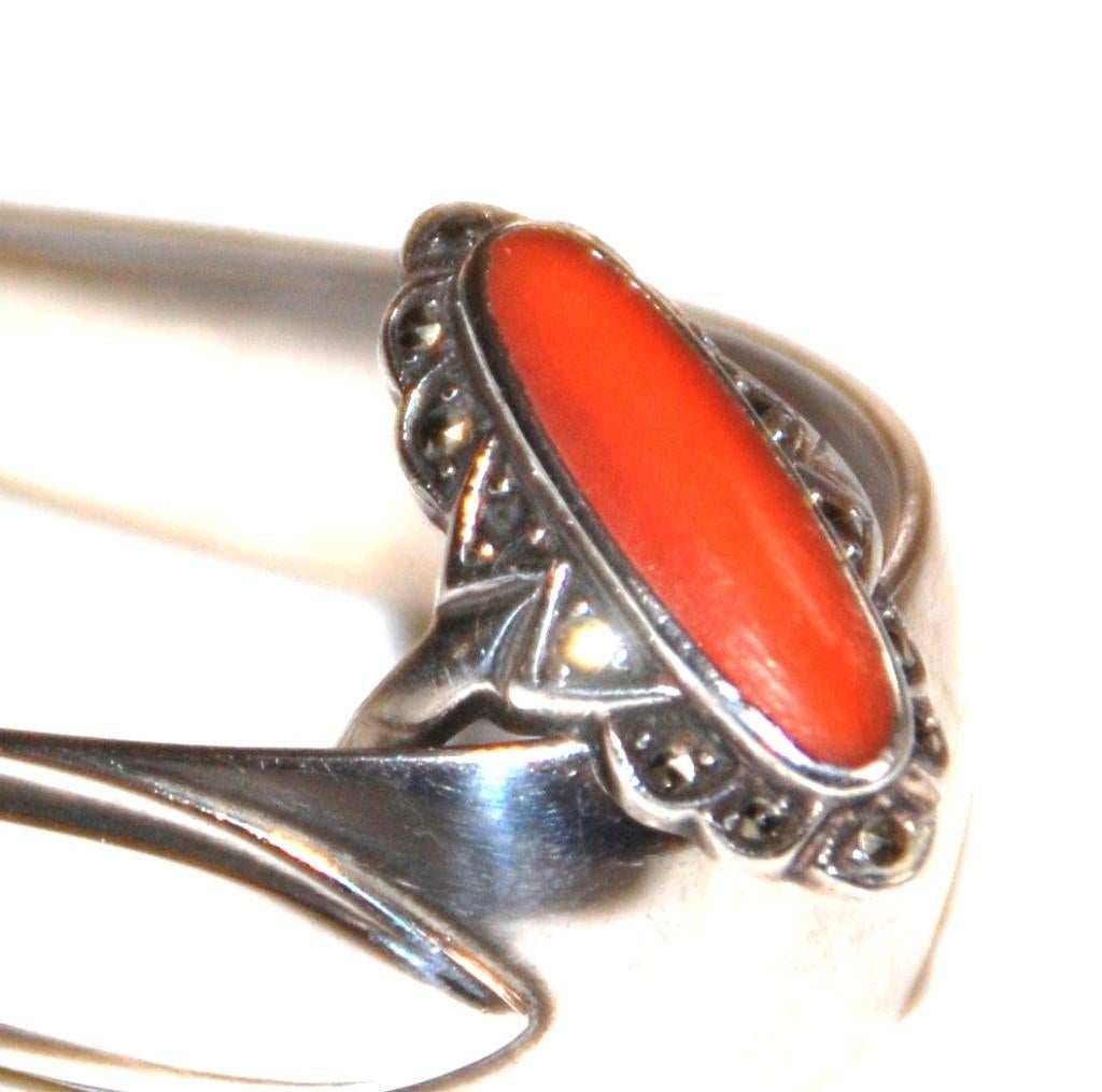 Een zilverenring met een rode steen 835, Sieraden, Tassen en Uiterlijk, Ringen, 20 of groter, Nieuw, Ophalen of Verzenden, Dame