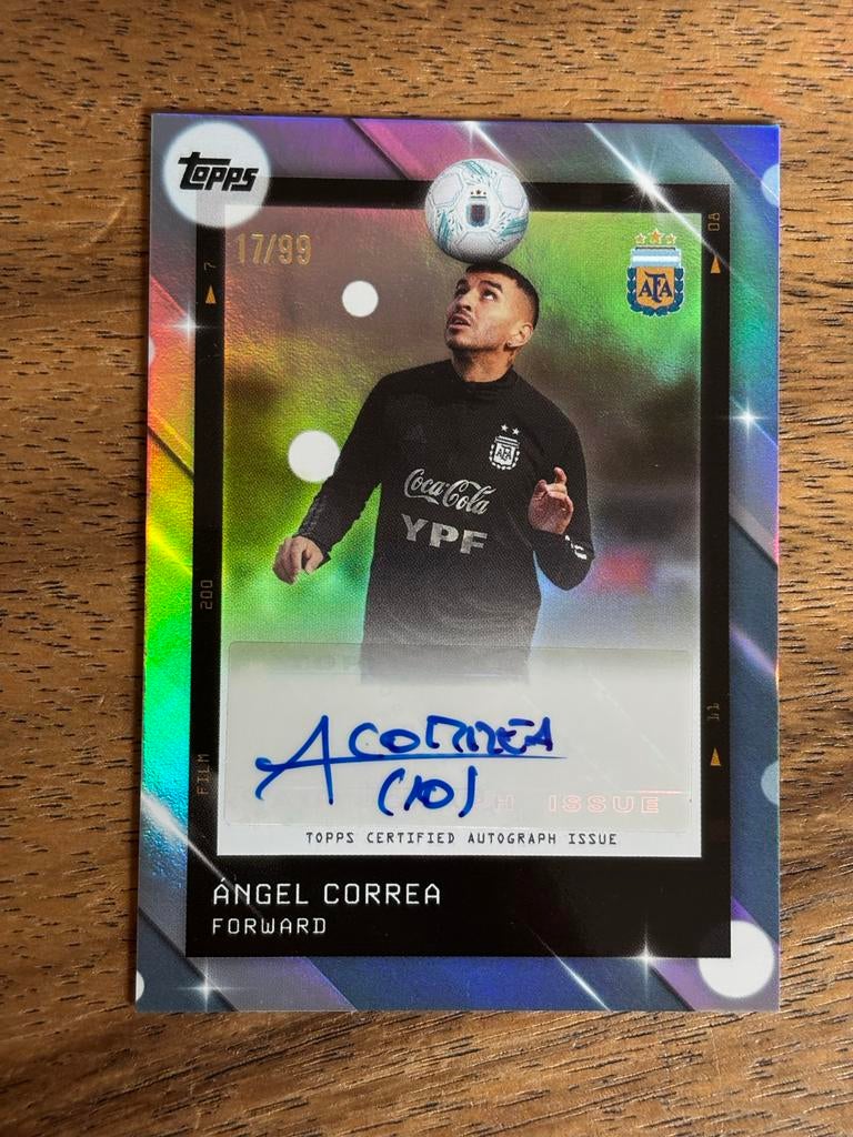 Ángel Correa Topps Argent Autograph 17/99 - Argentinië, Verzamelen, Ophalen of Verzenden, Nieuw, Buitenlandse clubs, Spelerskaart