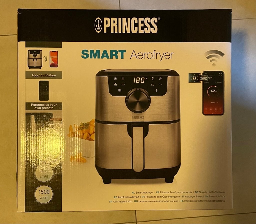 PRINCESS Smart Aerofryer  - Zwart - 4,5 l - 1500 W, Ophalen of Verzenden, Nieuw, Airfryer, 1500 gram of meer