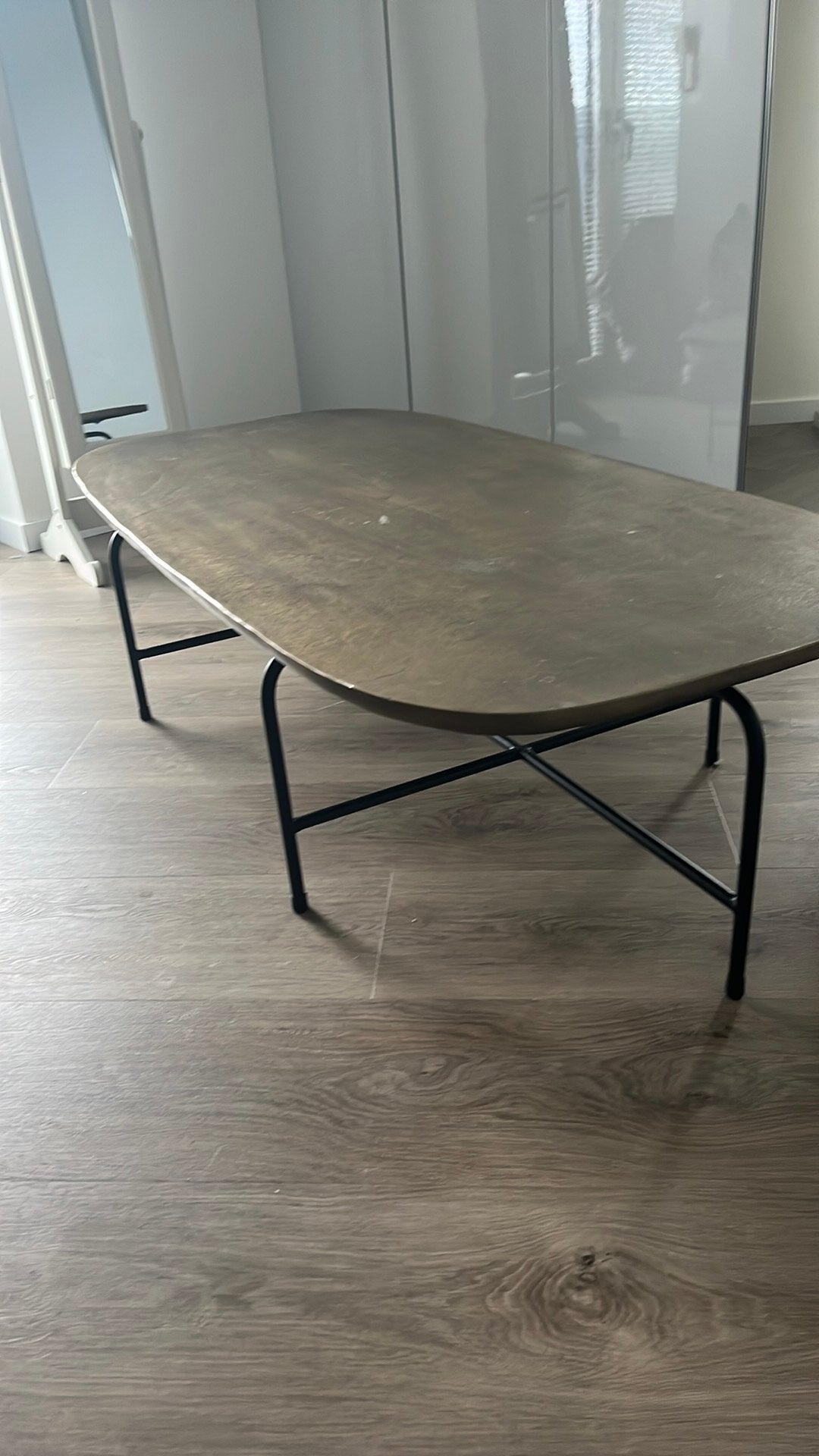 SALONTAFEL CHARLES, GOUD, van ELEONORA, Huis en Inrichting, Ophalen, Gebruikt, 100 tot 150 cm, 50 tot 100 cm