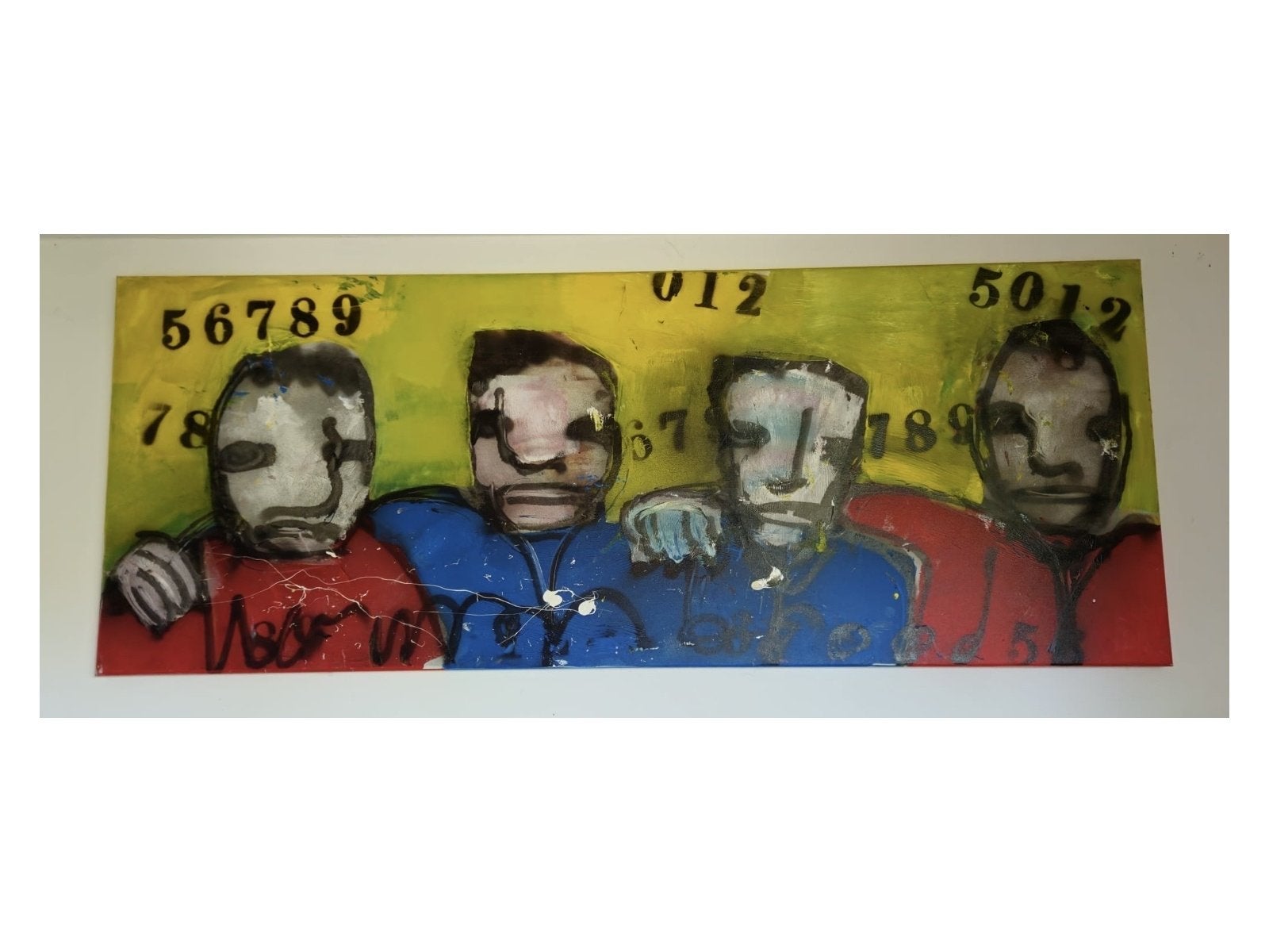 Herman Brood - Casino Broeders - Acryl op doek - 180x60cm, Ophalen, Echtheidscertificaat, Textiel, Figuren