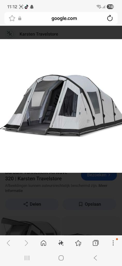 Bardani airwave tent, Ophalen, Gebruikt, Tot en met 5