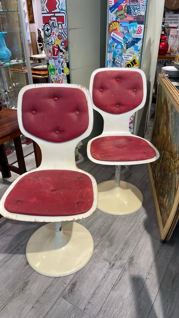 Set 2 vintage SPACE AGE draaistoelen Jaren'70 tulip chair, Ophalen of Verzenden