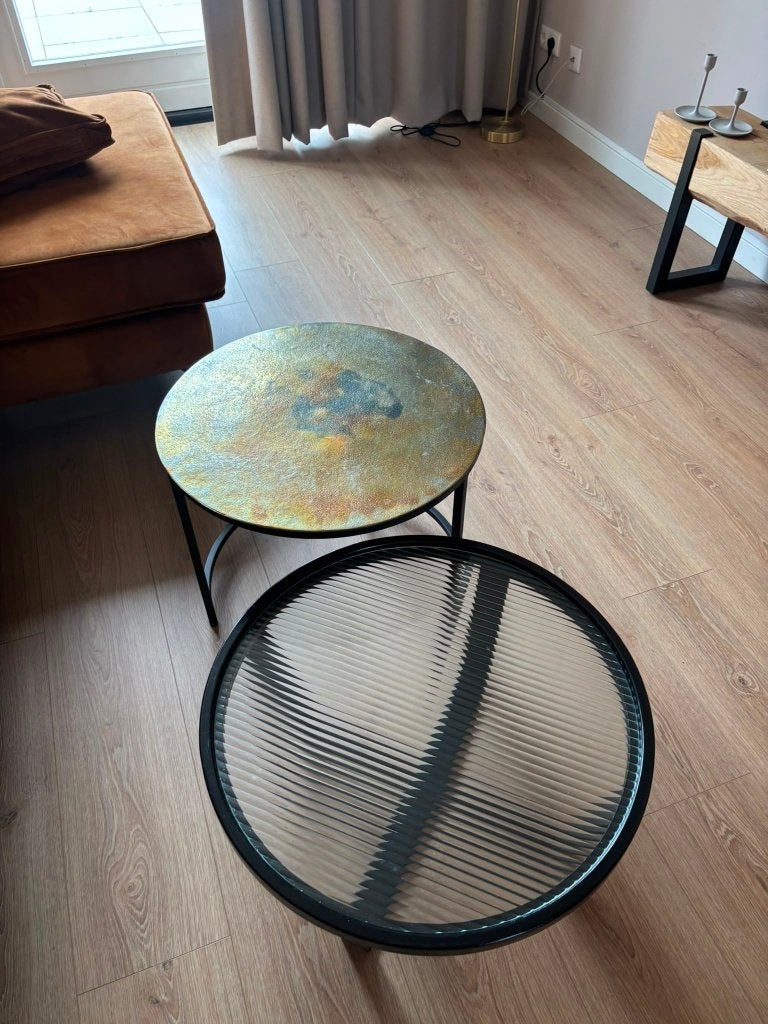 Bijzettafels set (3), Huis en Inrichting, Tafels | Bijzettafels, Minder dan 55 cm, Rond, Ophalen, 45 tot 60 cm