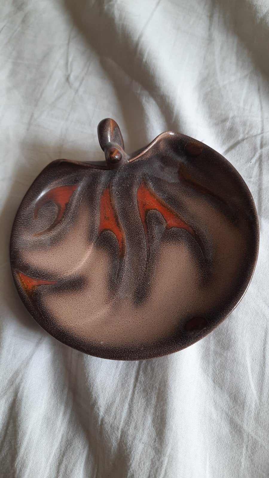 Gouds plateel Schaaltje, Zenith - Bruin/Oranje Vlam, Ophalen of Verzenden