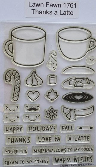 Lawn Fawn; Thanks a Latte, Ophalen of Verzenden, Zo goed als nieuw, Clearstamp