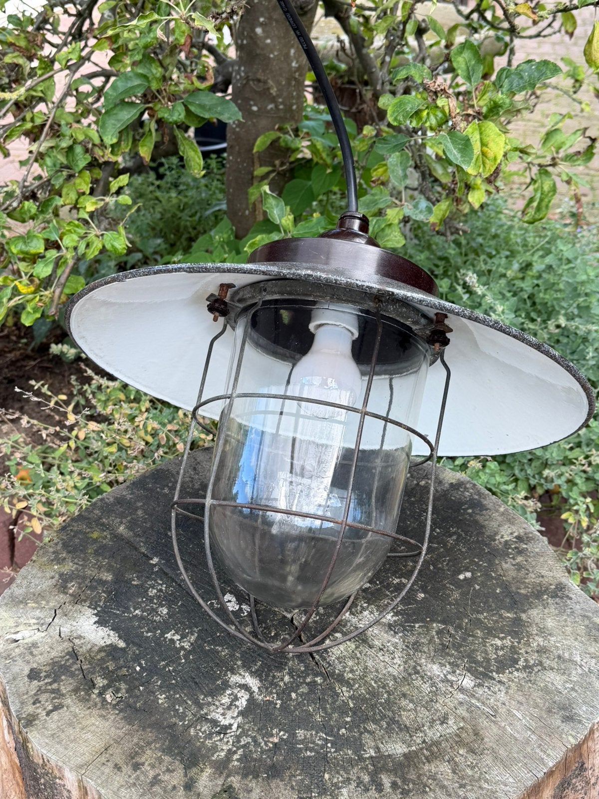 Vintage stallamp  industrielle hanglamp lamp overkapping, Ophalen