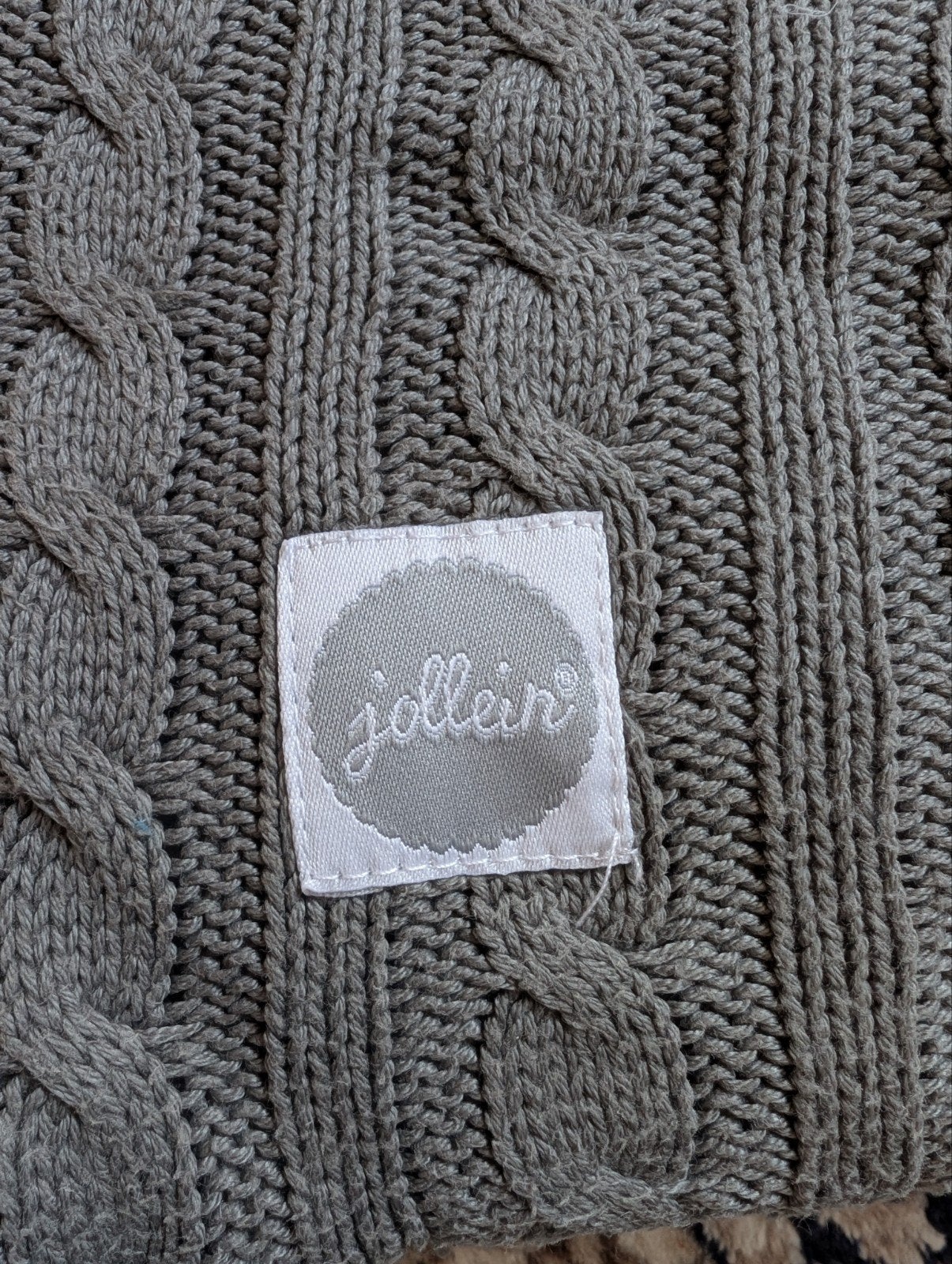 Jollein boxkleed rechthoekig 80x100cm antraciet grijs kabel, Kinderen en Baby's, Boxen, Ophalen of Verzenden, Rechthoekig, Boxkleed