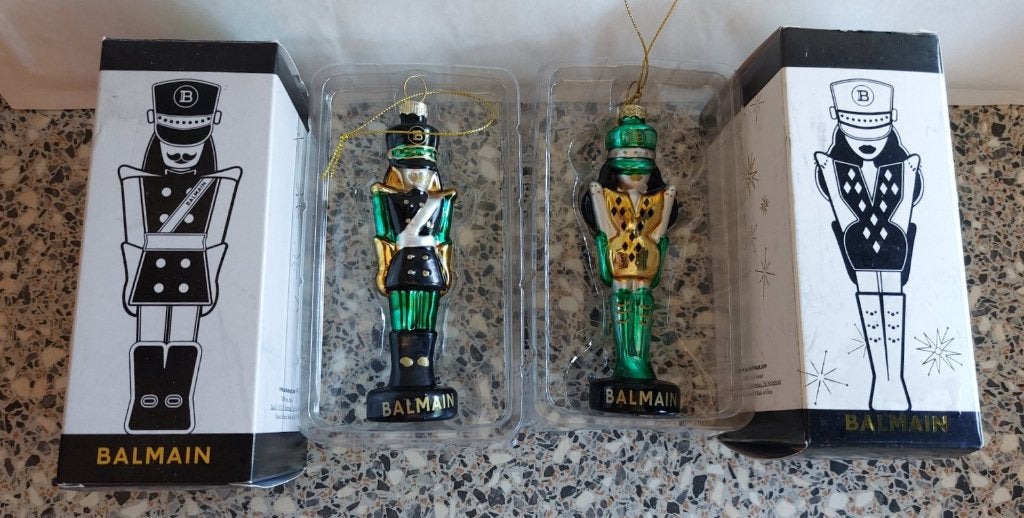 Vintage 2 Balmain kerstbal notenkrakers no 2 en no 3, Diversen, Kerst, Ophalen of Verzenden, Zo goed als nieuw