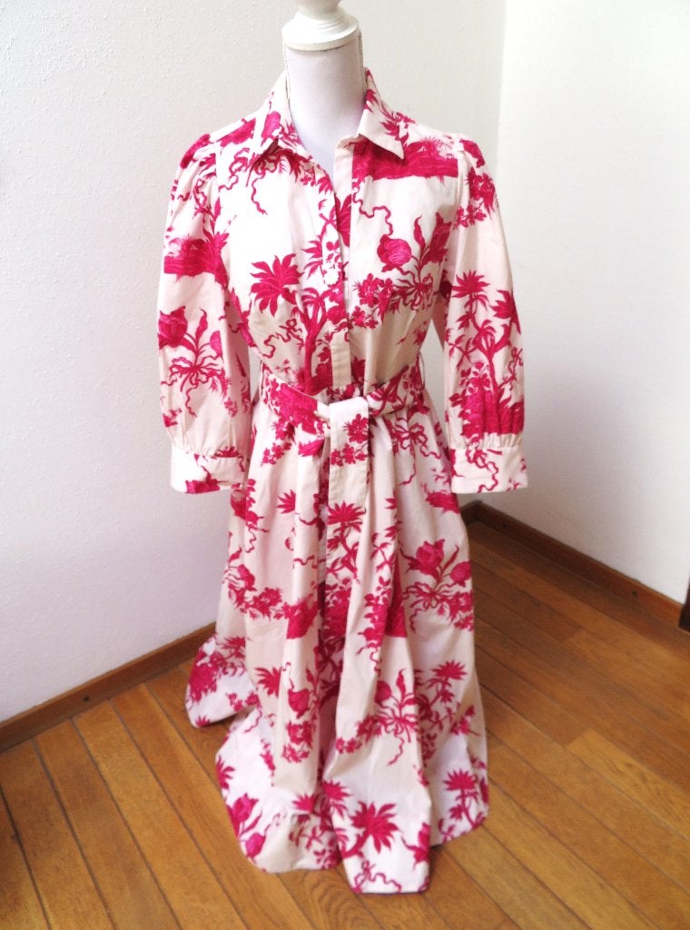 X34 TARA JARMON nieuwe exclusieve jurk wit roze 42 = 38 NL, Kleding | Dames, Maat 38/40 (M), Tara Jarmon, Nieuw, Ophalen of Verzenden