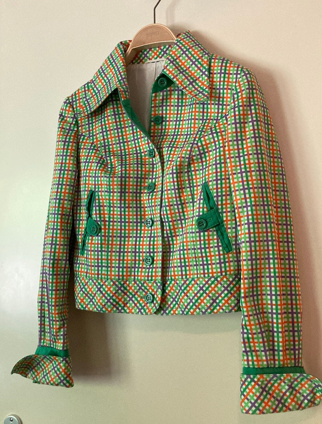 Unieke en kwaliteit vintage jasje, maat xs-s, made in Europe, Kleding | Dames, Ophalen of Verzenden, Zo goed als nieuw, Maat 34 (XS) of kleiner