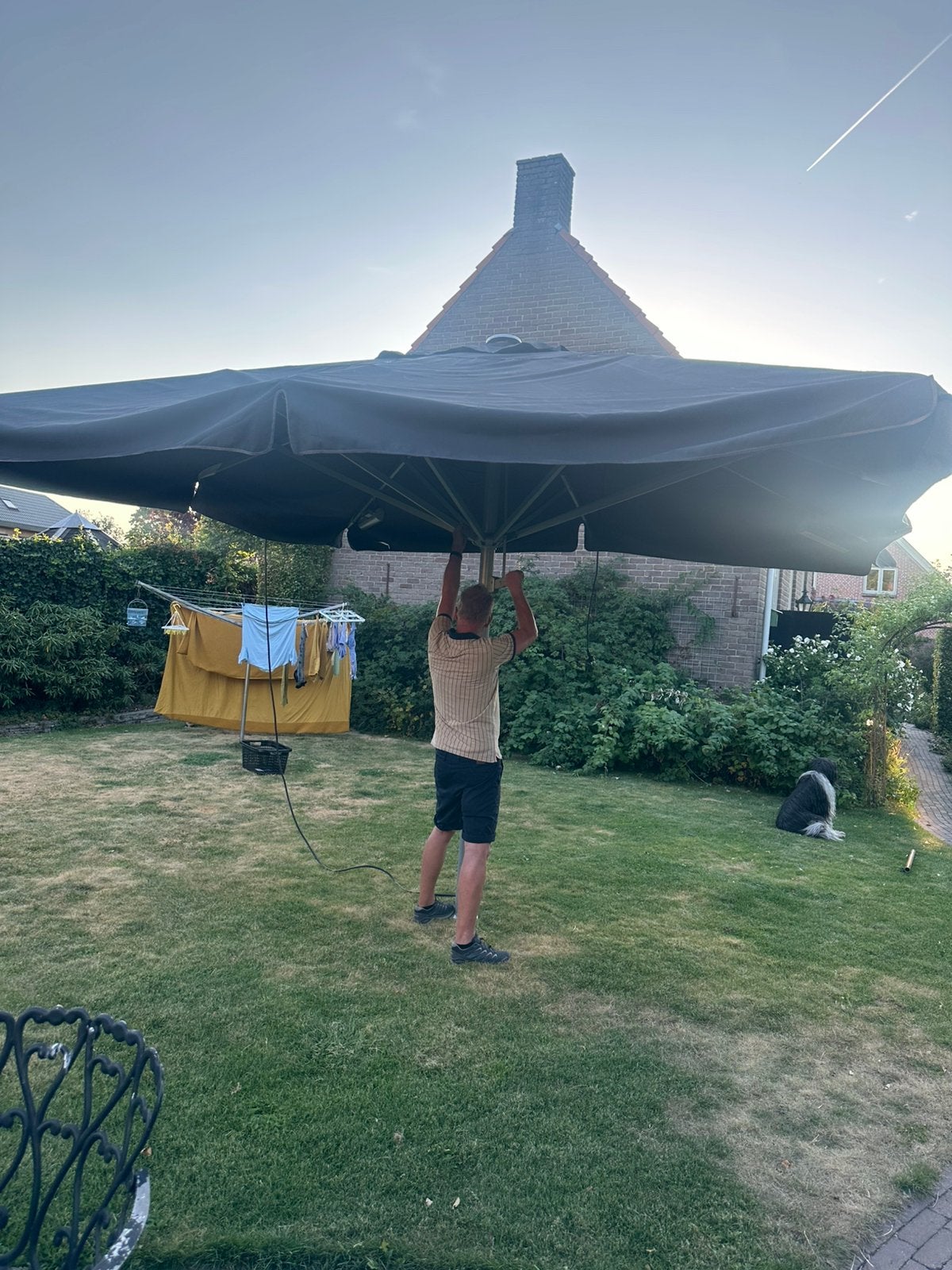 Horeca parasol diam 5.5 -6meter, Ophalen, Gebruikt, Meer dan 4 meter, Overige typen