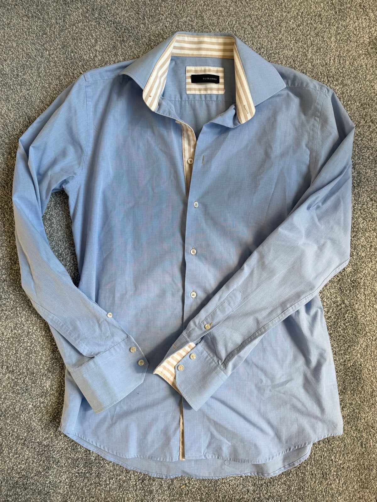 Tomasso blouse - Maat M, Kleding | Heren, Ophalen of Verzenden, Gedragen, Blauw, Halswijdte 39/40 (M)