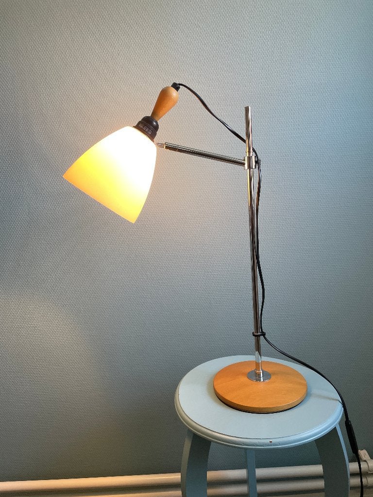 Vintage IKEA Skärholmen tafellamp helemaal gaaf!, Ophalen, Bureaulamp, Vintage, Wit