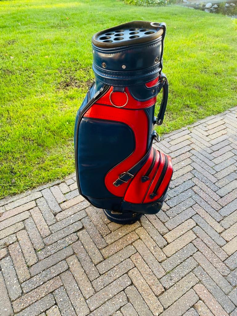 Golftas rood blauw big bag klassiek model, Ophalen, Gebruikt, Tas