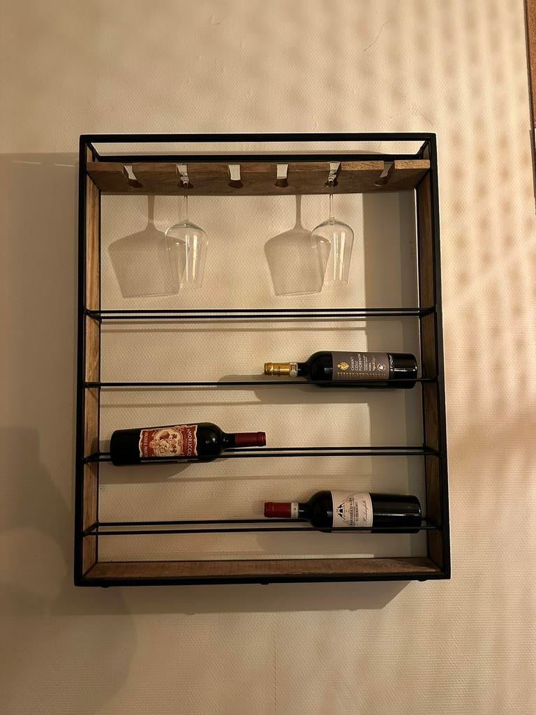 Wijnrek, Huis en Inrichting, Kasten | Vitrinekasten, Ophalen, Teakhout, 50 tot 100 cm, Zo goed als nieuw