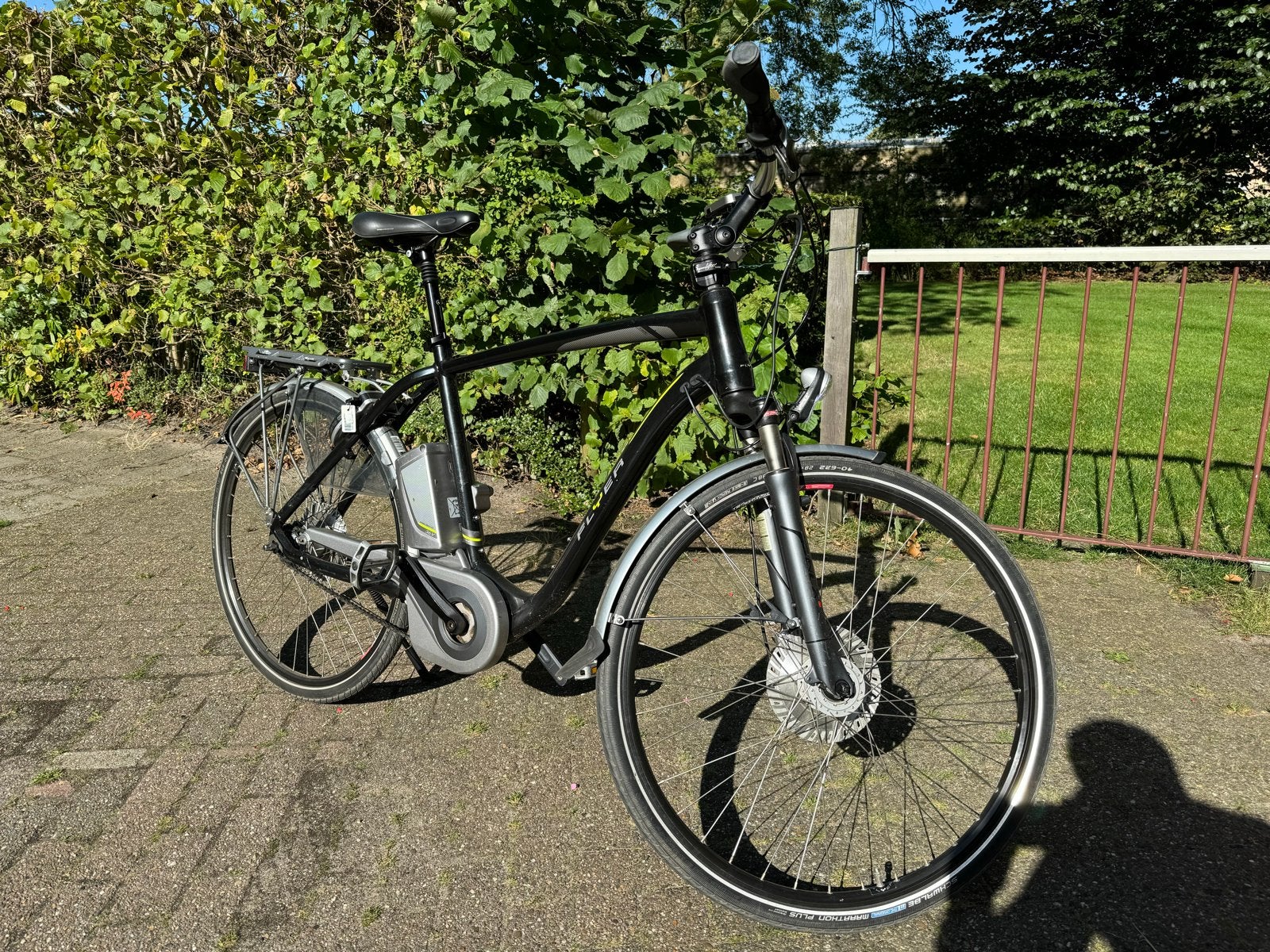 Flyer elektrische fiets met nieuwe accu en midden motor, Gebruikt, 50 km per accu of meer, 55 tot 59 cm, Ophalen