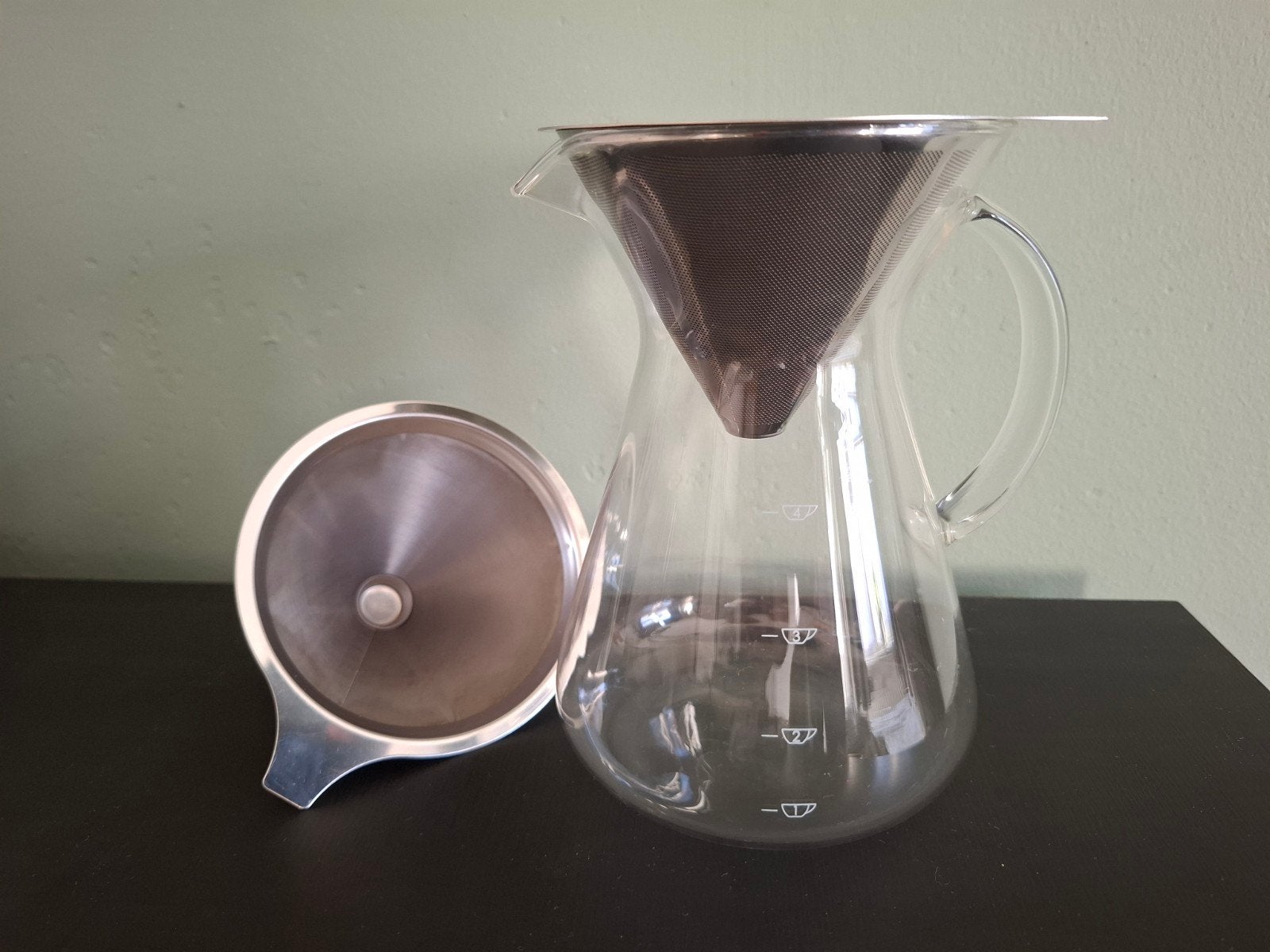 Dille & Kamille Koffiekan + 2x RVS filter, Ophalen, Overige merken, Glas, Overige typen