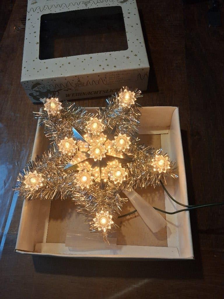oma's nostalgische / vintage verlichte ster kerstboompiek, Ophalen
