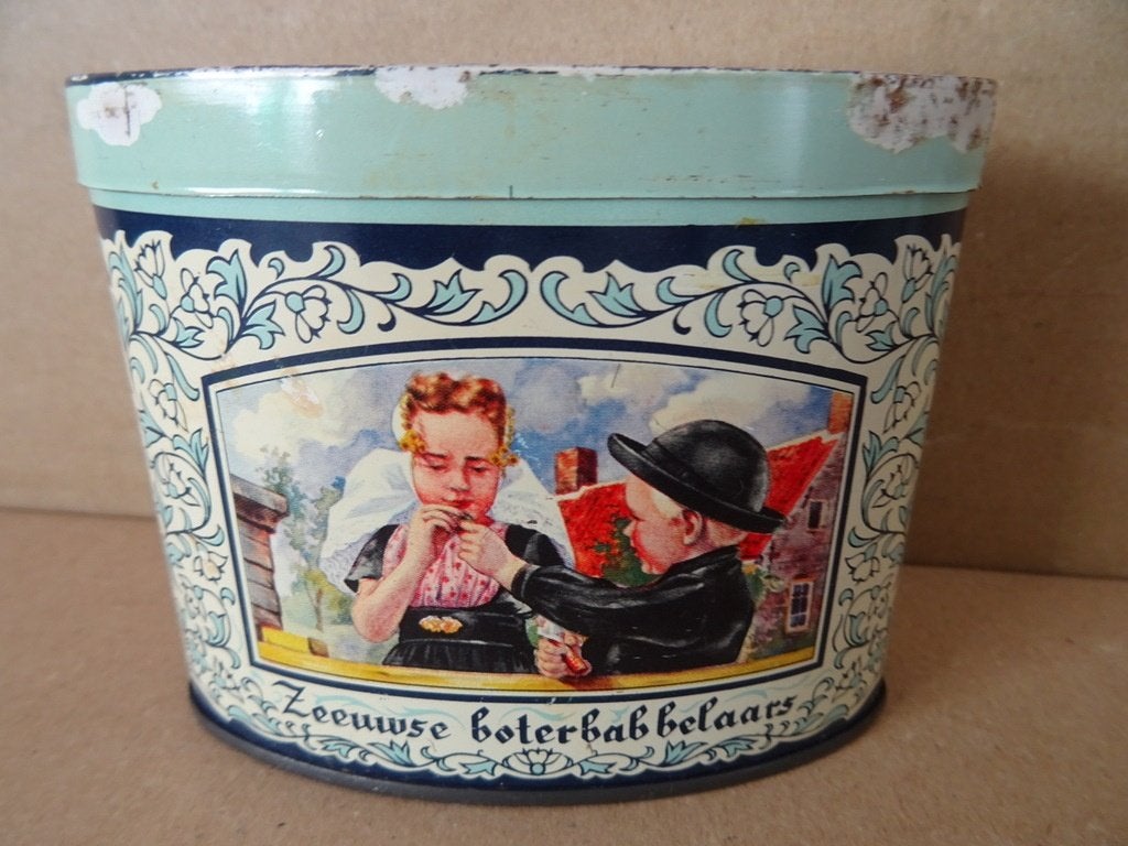 Vintage blik Van Melle Goes Eigenbak Zeeuwse boterbabbelaars, Ophalen of Verzenden, Gebruikt, Overige, Overige merken