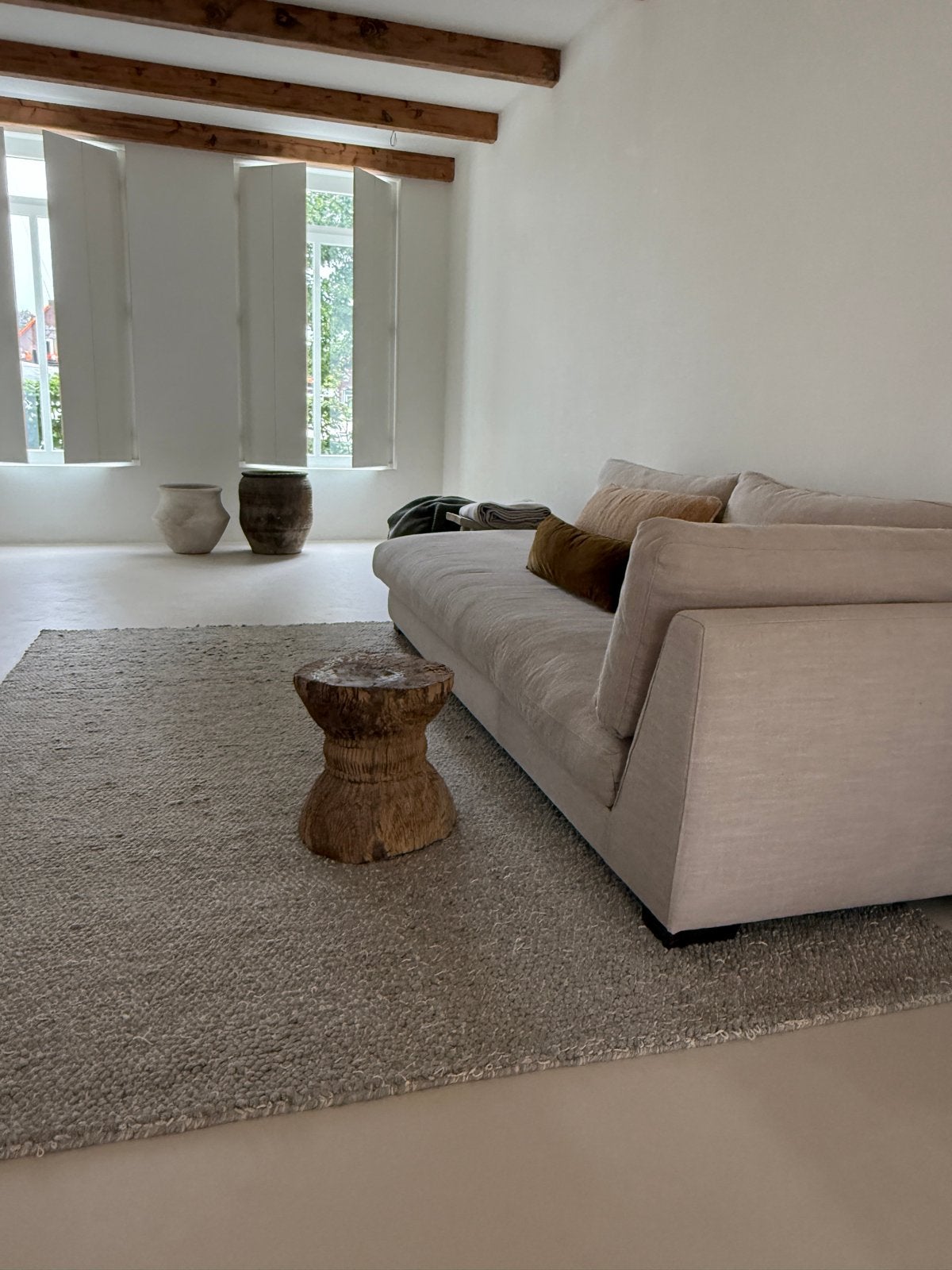 Kartell bank, bankstel - 2.65m lang, 1.00m diep - Zand/Beige, Huis en Inrichting, 250 tot 300 cm, Gebruikt, 75 tot 100 cm, Ophalen of Verzenden