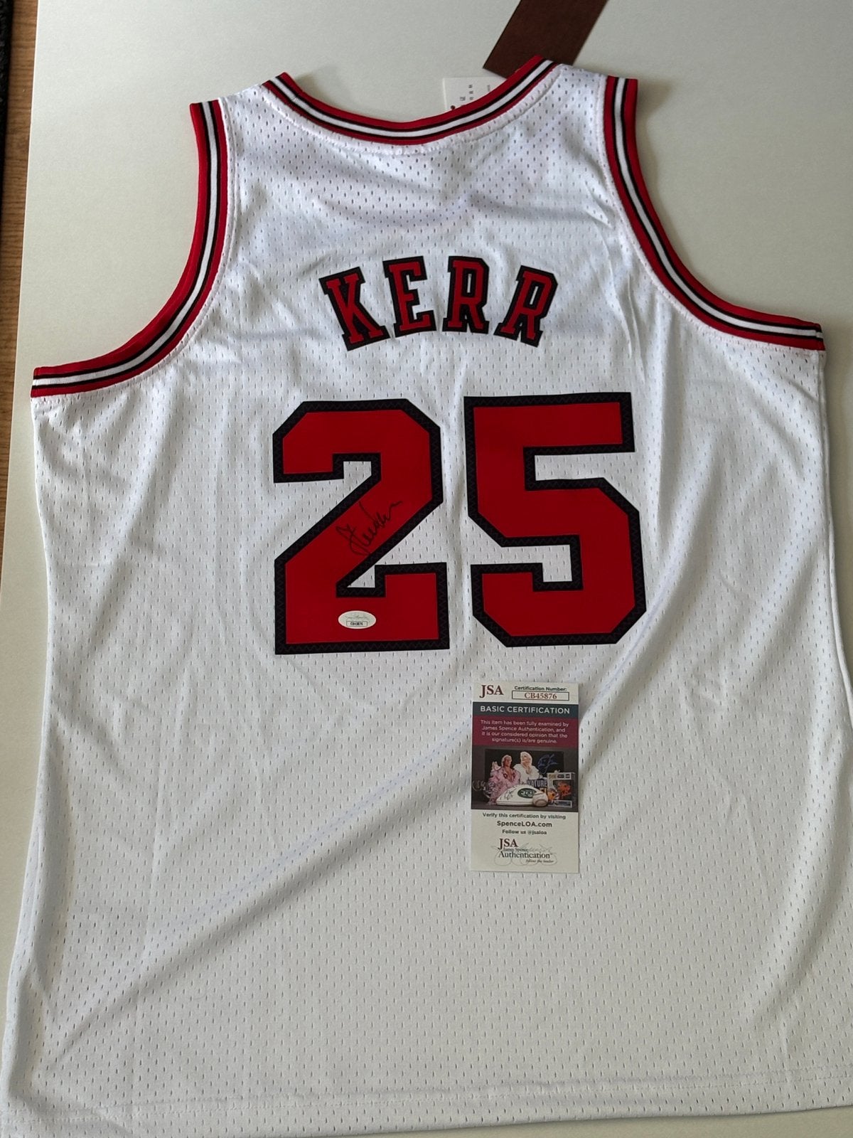 NBA Steve Kerr signed jersey Chicago Bulls JSA, Ophalen of Verzenden, Zo goed als nieuw, Kleding